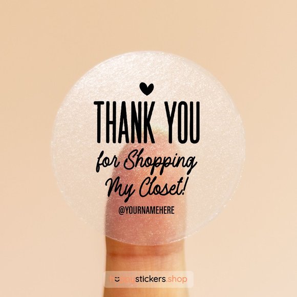 Thank You For Shopping My Closet! Stickers & Labels with your custom name - Picture 15 of 16